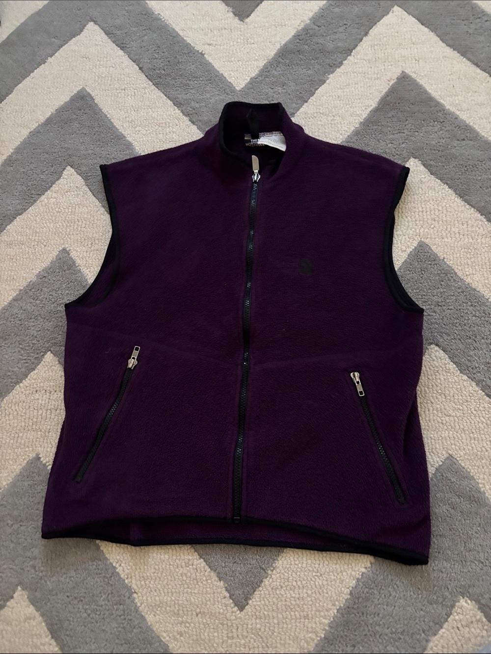 Purple North Face Zip-Up Fleece Vest
